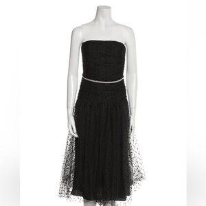 self portrait black polka dot mesh dress US4